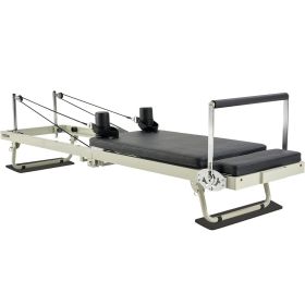 Foldable Pilates Reformer, Pilates Workout Machine for Home Gym Studio Use, Pilates Bed with Dual Resistance- Spring & Cord (Foldable or Not: Foldable-Advanced Version)