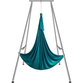 Aerial Yoga Frame & Yoga Hammock, 9.67 ft Height Professional Yoga Swing Stand Comes with 6.6 Yards Aerial Hammock (Color: Atrovirens, Includes Hammock: Yes)
